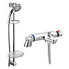 Modern Thermostatic Bath Shower Mixer Tap + Slider Shower Rail Kit profile small image view 1 