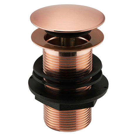 Arezzo Rose Gold Unslotted Click Clack Basin Waste