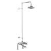 Burlington Tay Deck Mounted Bath Shower Mixer & Rigid Riser with Fixed Head profile small image view 1 