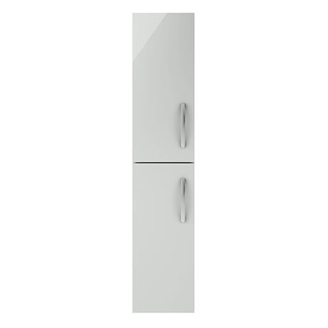 Brooklyn Grey Mist Wall Hung 2 Door Tall Storage Cabinet