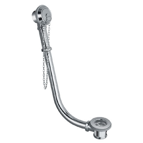 Crosswater - Chrome Exposed Bath Waste with Plug and Chain - BTW0222C