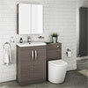 Brooklyn Grey Avola Modern Sink Vanity Unit + Toilet Package profile small image view 1 