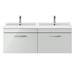 Brooklyn 1205mm Grey Mist Wall Hung 2 Drawer Double Basin Vanity Unit profile small image view 5 