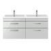 Brooklyn 1205mm Grey Mist Wall Hung 4 Drawer Double Basin Vanity Unit profile small image view 5 