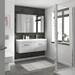 Brooklyn 1205mm Grey Mist Wall Hung 2 Drawer Double Basin Vanity Unit profile small image view 4 