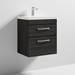 Brooklyn 500 Black Wall Hung 2 Drawer Vanity Unit with Thin-Edge Basin profile small image view 4 