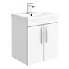 Brooklyn 500mm Gloss White 2 Door Wall Hung Vanity Unit profile small image view 1 