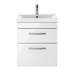 Brooklyn 500mm White Gloss 2 Drawer Wall Hung Vanity Unit profile small image view 2 
