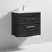 Brooklyn 600 Black Wall Hung 2 Drawer Vanity Unit with Thin-Edge Basin profile small image view 4 
