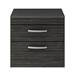 Brooklyn Wall Hung Countertop Vanity Unit - Black - 605mm 2 Drawer with Chrome Handles profile small image view 4 