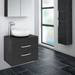 Brooklyn Wall Hung Countertop Vanity Unit - Black - 605mm 2 Drawer with Chrome Handles profile small image view 2 