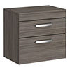 Brooklyn Wall Hung Countertop Vanity Unit - Grey Avola - 605mm 2 Drawer with Chrome Handles profile small image view 1 