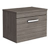 Brooklyn Wall Hung Countertop Vanity Unit - Grey Avola - 605mm with Chrome Handle profile small image view 1 