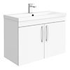 Brooklyn 800mm Gloss White 2 Door Wall Hung Vanity Unit profile small image view 1 