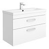 Brooklyn 800mm Gloss White 2 Drawer Wall Hung Vanity Unit profile small image view 1 