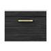 Brooklyn Wall Hung Countertop Vanity - Black - 600mm with White Worktop & Brushed Brass Handle profile small image view 5 