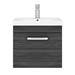 Brooklyn 500 Black Wall Hung 1-Drawer Vanity Unit with Thin-Edge Basin profile small image view 6 