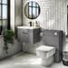 Brooklyn 500 Gloss Grey Wall Hung 1-Drawer Vanity Unit with Thin-Edge Basin profile small image view 7 