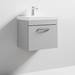 Brooklyn 500 Grey Mist Wall Hung 1-Drawer Vanity Unit with Thin-Edge Basin profile small image view 3 