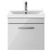 Brooklyn 500mm Grey Mist Wall Hung 1-Drawer Vanity Unit profile small image view 3 