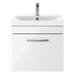 Brooklyn 500mm Gloss White Wall Hung 1-Drawer Vanity Unit profile small image view 3 