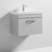 Brooklyn 600 Grey Mist Wall Hung 1-Drawer Vanity Unit with Thin-Edge Basin profile small image view 3 