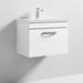 Brooklyn 600 Gloss White Wall Hung 1-Drawer Vanity Unit with Thin-Edge Basin profile small image view 3 