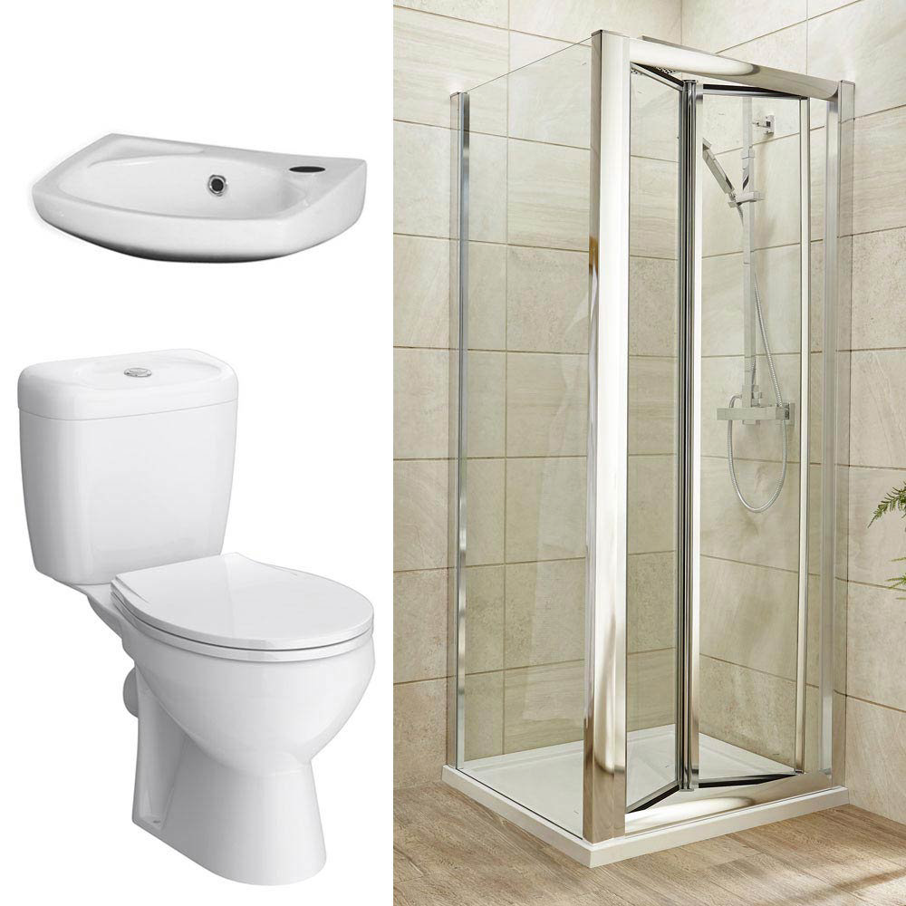 BiFold Shower Enclosure and EnSuite Set 3 Size Options at Victorian