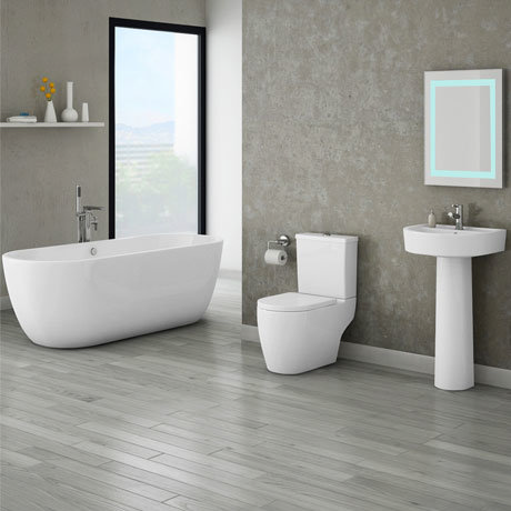 Bianco Double Ended Curved Freestanding Bath Suite