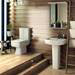 Bliss Modern Square Basin & Pedestal - 1 Tap Hole - 2 x Size Options profile small image view 2 