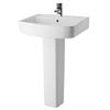 Bliss Modern Square Basin & Pedestal - 1 Tap Hole - 2 x Size Options profile small image view 1 