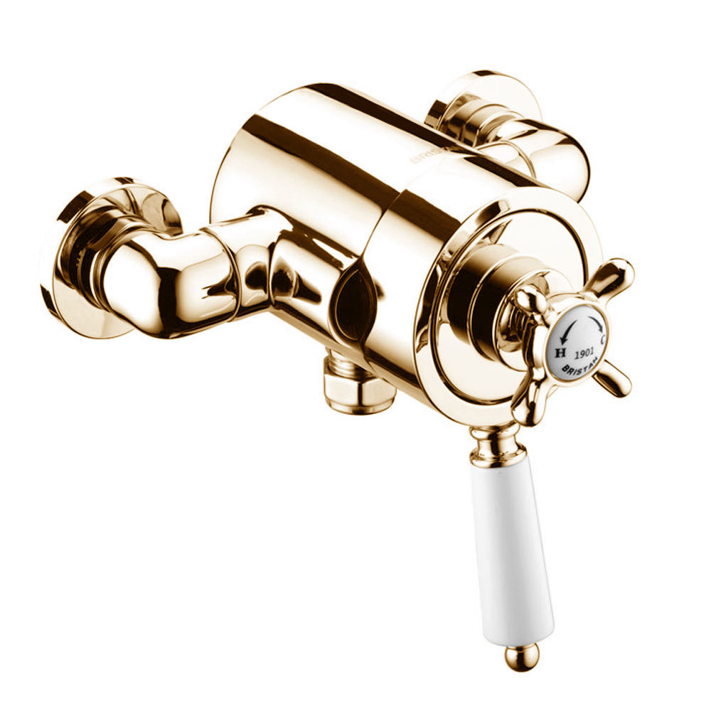Bristan 1901 Exposed Dual Control Thermostatic Shower Valve Gold N2CSHXVOG at Victorian