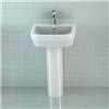 Britton Bathrooms - Curve Washbasin with round full pedestal - 2 Size Options profile small image view 2 