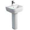 Britton Bathrooms - Curve Washbasin with round full pedestal - 2 Size Options profile small image view 1 