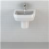 Britton Bathrooms - Curve Washbasin with round semi pedestal - 2 Size Options profile small image view 2 