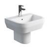 Britton Bathrooms - Curve Washbasin with round semi pedestal - 2 Size Options profile small image view 1 