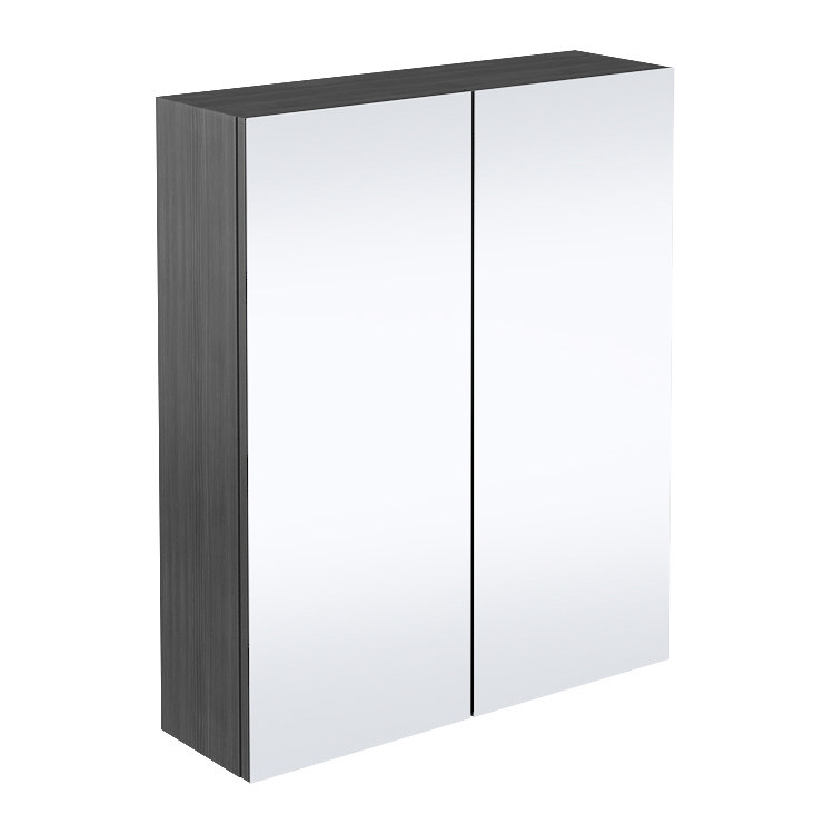 Brooklyn 2 Door Mirror Cabinet Hacienda Black 600mm
