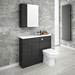 Brooklyn 600mm Bathroom Mirror & Fascia Cabinet - Black profile small image view 2 