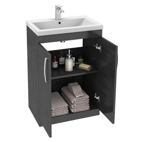 Brooklyn Black Modern Sink Vanity Unit + Toilet Package ...