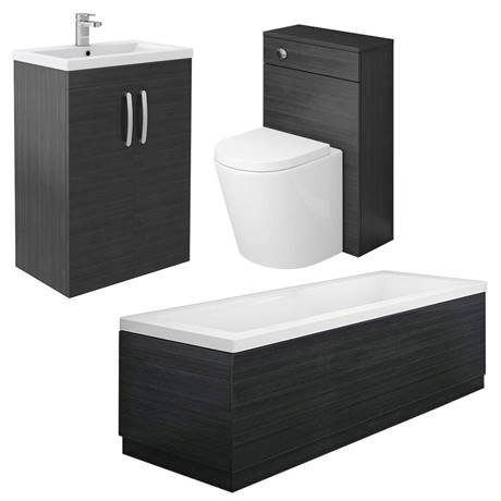Brooklyn Black Vanity Bathroom Suite at Victorian Plumbing UK