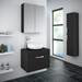 Brooklyn Wall Hung Countertop Vanity Unit - Black - 605mm with Chrome Handle profile small image view 2 