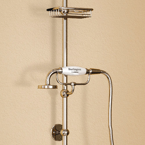 Burlington Claremont Wall Mounted Angled Bath Shower Mixer w Riser