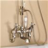 Burlington Claremont Wall Mounted Angled Bath Shower Mixer w Riser, 9" Rose & Soap Basket profile small image view 3 