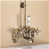 Burlington Claremont Wall Mounted Bath Shower Mixer w Rigid Riser, Straight Arm & 6" Rose profile small image view 2 