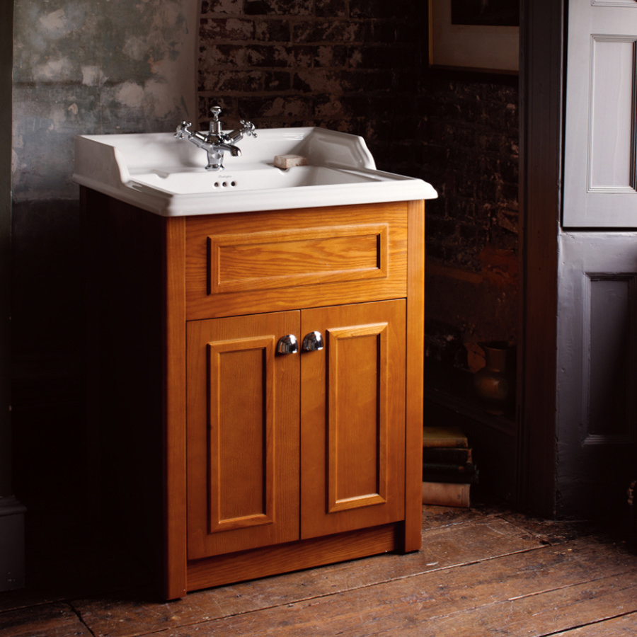 Burlington Classic 1TH Basin with Vanity Unit Oak at Victorian