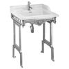 Burlington Classic 65cm Basin with Brushed Aluminium Wash Stand - Various Tap Hole Options profile small image view 1 