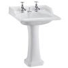 Burlington Classic Square 65cm Basin with Invisible Overflow/Waste & Pedestal profile small image view 1 