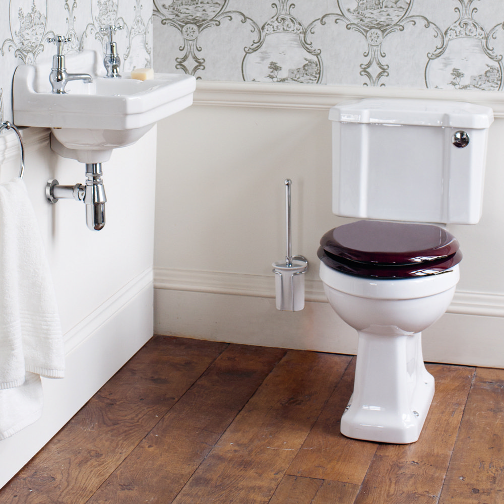 Burlington Cloakroom Slimline Toilet Button Flush at Victorian