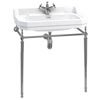 Burlington Edwardian 80cm Basin and Chrome Wash Stand - Various Tap Hole Options profile small image view 1 
