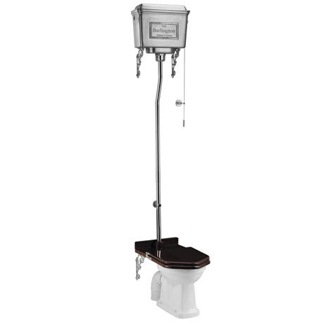 Burlington High Level Toilet - Polished Aluminium Cistern